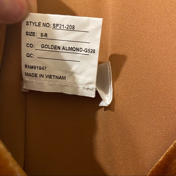 Thread Cap Sleeve Faux Wrap Velvet Maxi Dress in Golden Almond - Picture 6 of 9